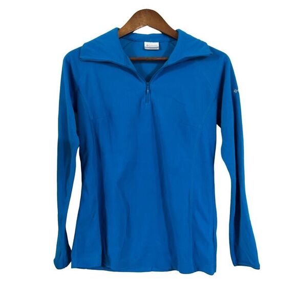 Columbia Half Zip Pullover Fleece Top Blue Activewear Womens Small S - Picture 1 of 6